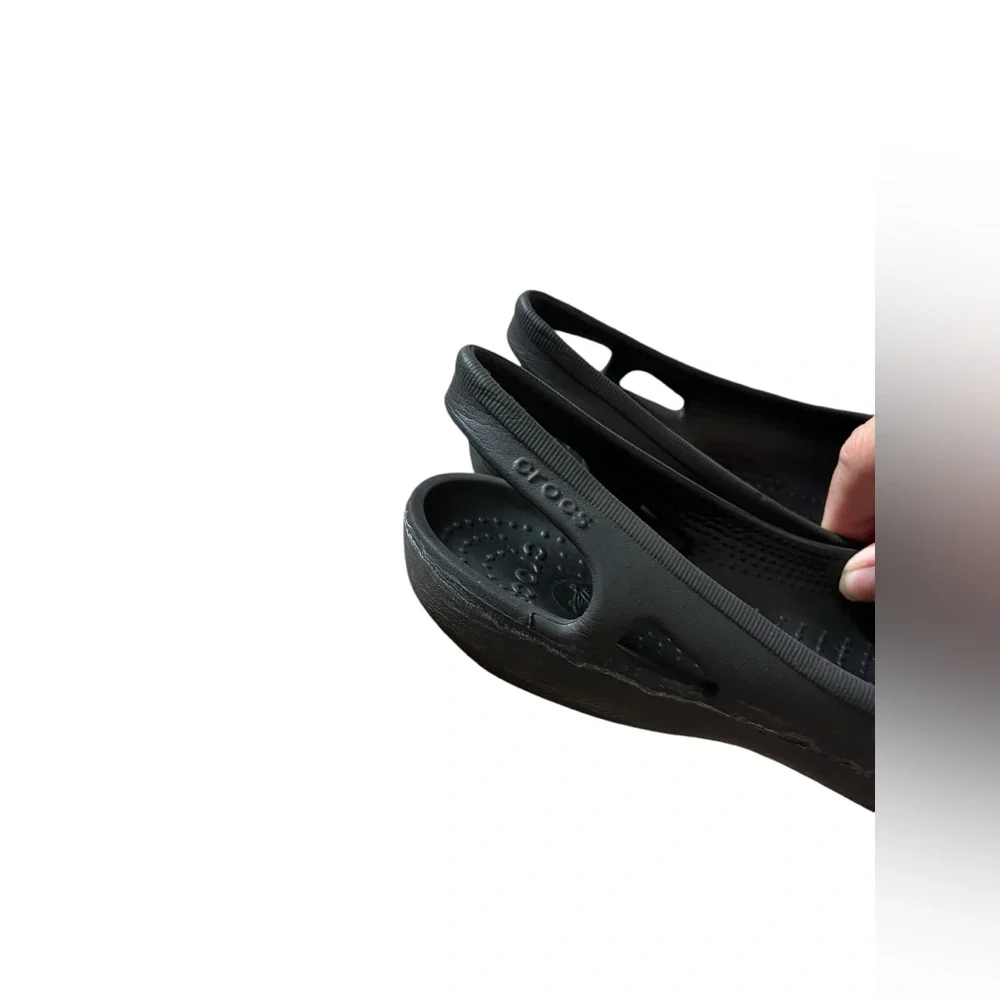 Crocs‎ Kadee Ballet Flats Slip On Shoes Black Women's 6 Mary Jane Black ✅